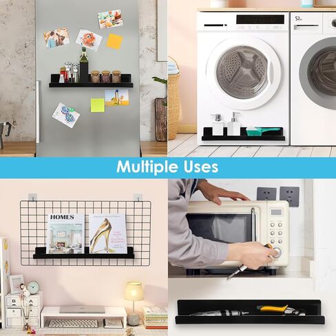 WIOR 2 Pack Magnetic Book Shelf for Whiteboard, 17 Inch Magnetic Floating Book Display Shelves with a Pen Container Heavy Duty Book Holder Refrigerator Organizer for Teacher Classroom Office Kitchen in Kuwait