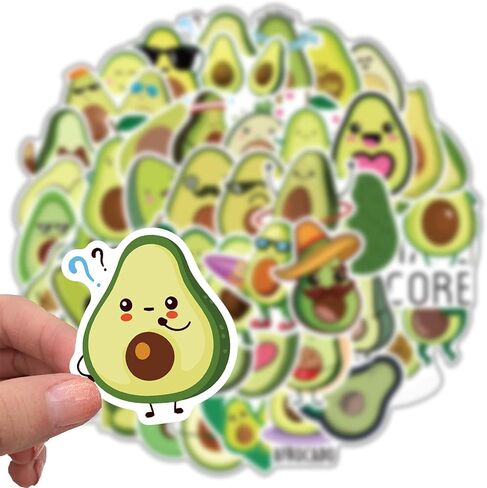 مجموعة ملصقات الأفوكادو، 50 قطعة، ملصقات مقاومة للماء من الفينيل على شكل فاكهة خضراء لطيفة لزجاجة المياه، والكمبيوتر المحمول، والكمبيوتر الشخصي، والحقيبة، والسيارة، والكمبيوتر المحمول، ولوح التزلج، والمجلة، والمراهقين، والفتيات (الأفوكادو) in Kuwait