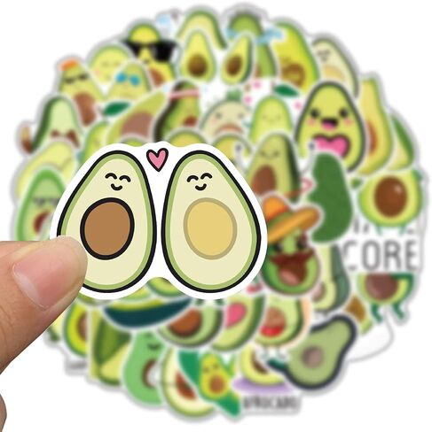 مجموعة ملصقات الأفوكادو، 50 قطعة، ملصقات مقاومة للماء من الفينيل على شكل فاكهة خضراء لطيفة لزجاجة المياه، والكمبيوتر المحمول، والكمبيوتر الشخصي، والحقيبة، والسيارة، والكمبيوتر المحمول، ولوح التزلج، والمجلة، والمراهقين، والفتيات (الأفوكادو) in Kuwait