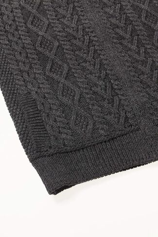 Aran Crafts Men's Cable Knit Shoulder Detail Zipped Cardigan (100% Merino Wool) in Kuwait