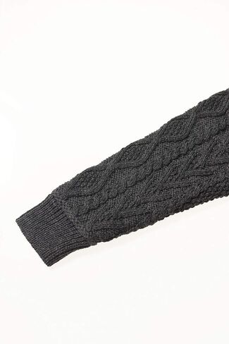 Aran Crafts Men's Cable Knit Shoulder Detail Zipped Cardigan (100% Merino Wool) in Kuwait