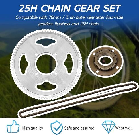 25H Chain Set 146‑Link Chain Four‑Hole Gearless Flywheel Chain Kit for Electric Scooters in Saudi Arabia
