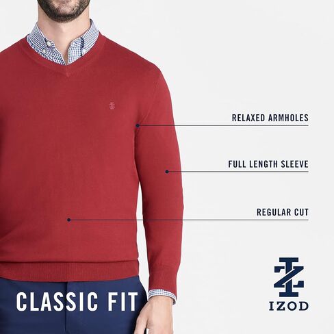 IZOD Men's Premium Essentials Solid V-Neck Sweater in Saudi Arabia