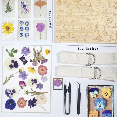 Flower Pressing Kit for Adults, Kids - Hobby Kits for Adults with Travel Muslin Bag – Pressed Flowers for Crafts – Flower Drying Kit Gift - 5.9 x 8.2" Bouquet Preservation Kit in Kuwait