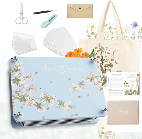 TOVIDO Flower Pressing kit for Adults - 10x10 Inch 6-Ply Wooden Flower Press Kit,3-5 Day Quick Drying Flowers, DIY Arts & Crafts Kit for Plant Lovers (Blue L) in Kuwait