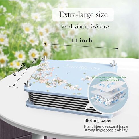 TOVIDO Flower Pressing kit for Adults - 10x10 Inch 6-Ply Wooden Flower Press Kit,3-5 Day Quick Drying Flowers, DIY Arts & Crafts Kit for Plant Lovers (Blue L) in Kuwait