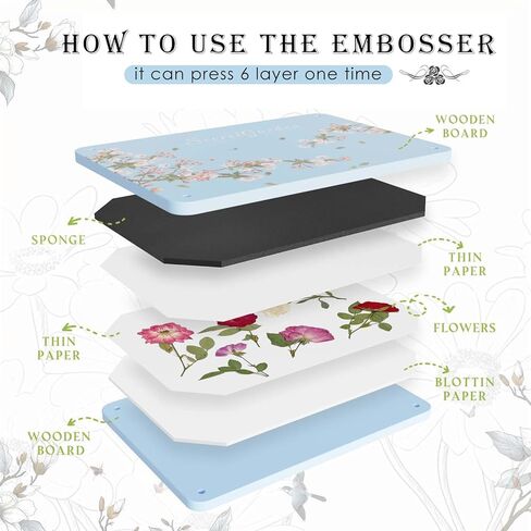 TOVIDO Flower Pressing kit for Adults - 10x10 Inch 6-Ply Wooden Flower Press Kit,3-5 Day Quick Drying Flowers, DIY Arts & Crafts Kit for Plant Lovers (Blue L) in Kuwait