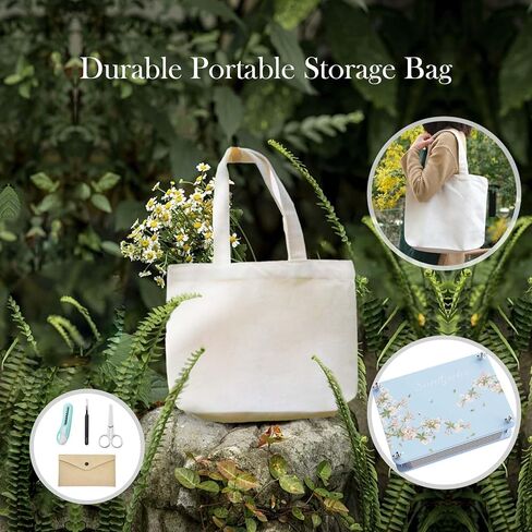 TOVIDO Flower Pressing kit for Adults - 10x10 Inch 6-Ply Wooden Flower Press Kit,3-5 Day Quick Drying Flowers, DIY Arts & Crafts Kit for Plant Lovers (Blue L) in Kuwait