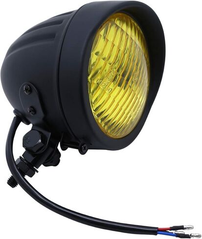 FATECIM 4.5" Motorcycle Headlights with Visor Bullet 4 1/2 inch Head Light Lamp Universal for Harley Sportster XL Dyna Softail Bobber Chrome in Kuwait