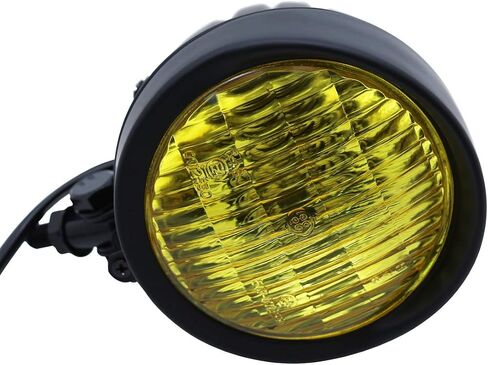 FATECIM 4.5" Motorcycle Headlights with Visor Bullet 4 1/2 inch Head Light Lamp Universal for Harley Sportster XL Dyna Softail Bobber Chrome in Kuwait