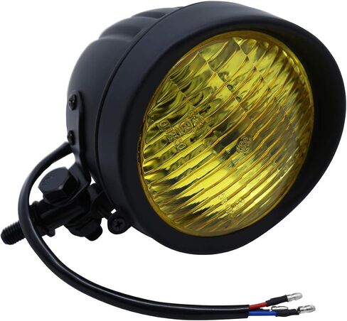 FATECIM 4.5" Motorcycle Headlights with Visor Bullet 4 1/2 inch Head Light Lamp Universal for Harley Sportster XL Dyna Softail Bobber Chrome in Kuwait