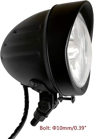 FATECIM 4.5" Motorcycle Headlights with Visor Bullet 4 1/2 inch Head Light Lamp Universal for Harley Sportster XL Dyna Softail Bobber Chrome in Kuwait