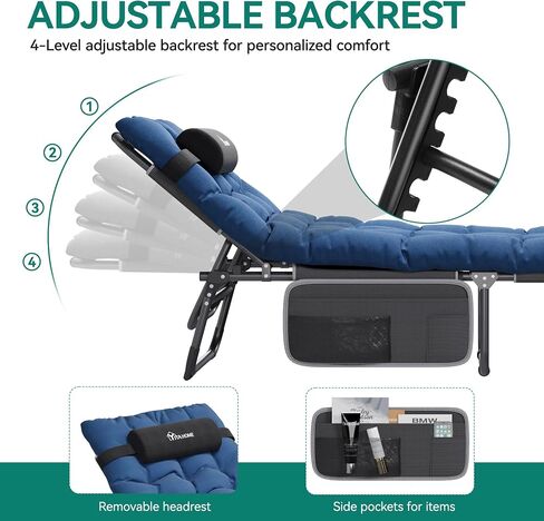 YITAHOME 2PCS XL Camping Cots 4+2 سرير محمول مع مرتبة في الهواء الطلق سرير قابل للطي شديد التحمل بسعة 330 رطل 600D أكسفورد مع حقيبة حمل وسادة قابلة للإزالة سرير سفر للتخييم، المنزل، المكتب، السفر، رمادي in Saudi Arabia