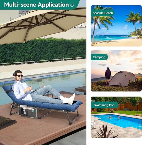 YITAHOME 2PCS XL Camping Cots 4+2 سرير محمول مع مرتبة في الهواء الطلق سرير قابل للطي شديد التحمل بسعة 330 رطل 600D أكسفورد مع حقيبة حمل وسادة قابلة للإزالة سرير سفر للتخييم، المنزل، المكتب، السفر، رمادي in Saudi Arabia