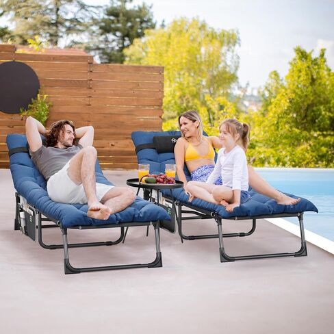 YITAHOME 2PCS XL Camping Cots 4+2 سرير محمول مع مرتبة في الهواء الطلق سرير قابل للطي شديد التحمل بسعة 330 رطل 600D أكسفورد مع حقيبة حمل وسادة قابلة للإزالة سرير سفر للتخييم، المنزل، المكتب، السفر، رمادي in Saudi Arabia
