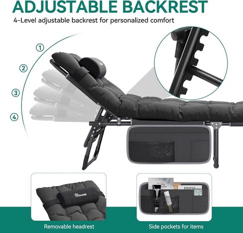 YITAHOME 2PCS XL Camping Cots 4+2 Portable Cot w/Mattress Outdoor Folding Cot Heavy Duty 330lb Capacity 600D Oxford w/Carry Bag Removable Pillow Travel Bed for Camping, Home, Office, Traveling, Grey in Saudi Arabia
