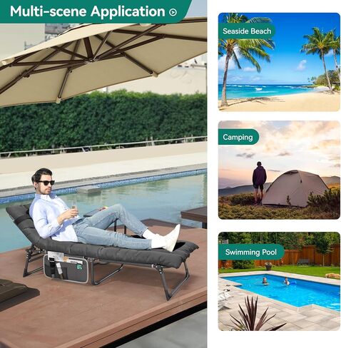 YITAHOME 2PCS XL Camping Cots 4+2 Portable Cot w/Mattress Outdoor Folding Cot Heavy Duty 330lb Capacity 600D Oxford w/Carry Bag Removable Pillow Travel Bed for Camping, Home, Office, Traveling, Grey in Saudi Arabia
