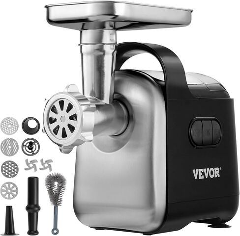 VEVOR Electric Meat Grinder, 6.6 Lb/Min, 550W Industrial Meat Mincer with 2 Blade, 3 Grinding Plates, Sausage Maker & Kubbe Kit ABS + Stainless Steel Commercial Meat Grinder, ETL Listed in Saudi Arabia