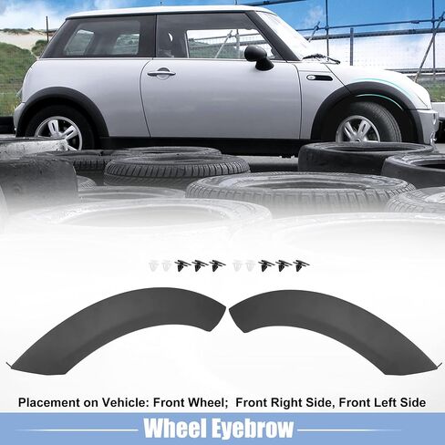 X AUTOHAUX Pair Wheel Arch Trim Guard Front Right Side 51131505866 Front Left Side 51131505867 Black for BMW Mini Copper in Saudi Arabia