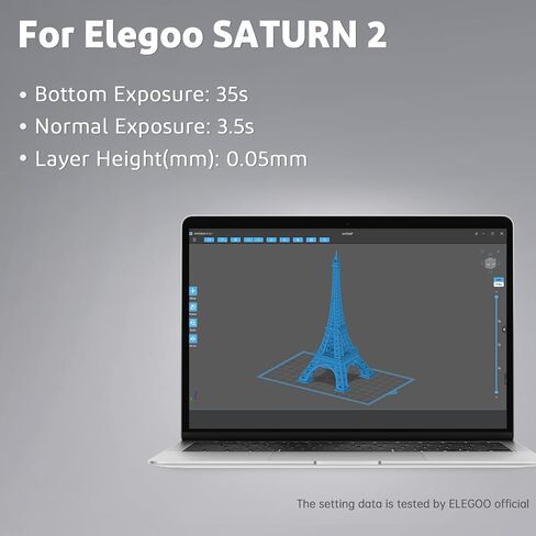 ELEGOO Water Washable 3D Printer Resin 1kg Grey, Rapid Precise Printing Resin 405nm Curing Resin for LCD 3D Printer in Saudi Arabia