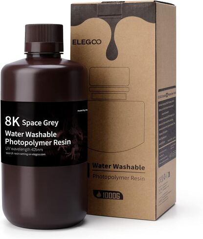 ELEGOO Water Washable 3D Printer Resin 1kg Grey, Rapid Precise Printing Resin 405nm Curing Resin for LCD 3D Printer in Saudi Arabia