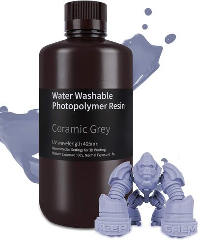 ELEGOO Water Washable 3D Printer Resin 1kg Grey, Rapid Precise Printing Resin 405nm Curing Resin for LCD 3D Printer in Saudi Arabia
