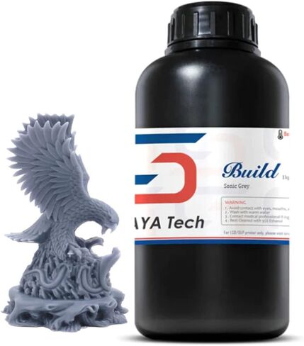 Siraya Tech Build 3D Printer Resin - High Precision Engineering Resin, Non-Brittle, Tappable, Low Warp & Shrink, for Detailed Models & Functional Parts and 8K LCD 3D Printers (Sonic Grey, 1kg) in Kuwait
