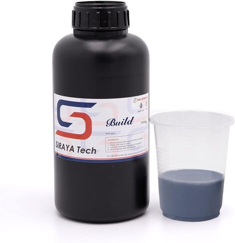 Siraya Tech Build 3D Printer Resin - High Precision Engineering Resin, Non-Brittle, Tappable, Low Warp & Shrink, for Detailed Models & Functional Parts and 8K LCD 3D Printers (Sonic Grey, 1kg) in Kuwait