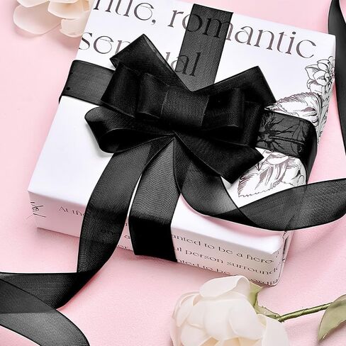 Pink Ribbon for Flower Bouquet 1 Inch 50 Yards Sheer Mothers Day Gift Basket Ribbon Tulle Ribbon for Gift Wrapping Ribbons for Crafts Ribbon for Hair Thin Ribbon for Wedding Decorations Party in Saudi Arabia