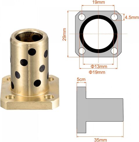 uxcell Sleeve Bearings 20mm Bore 28mm OD 20mm Length Square Flanged Wrapped Oilless Bushings in Saudi Arabia