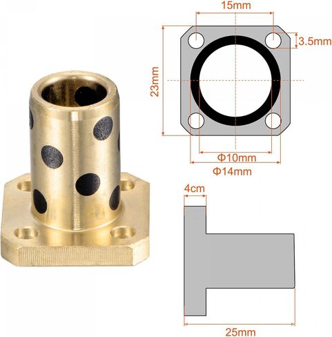 uxcell Sleeve Bearings 20mm Bore 28mm OD 20mm Length Square Flanged Wrapped Oilless Bushings in Saudi Arabia
