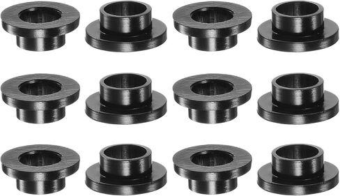 12pcs Flanged Sleeve Bearings 8.2mm Bore 10mm OD 6mm Length Nylon Bushings for Shaft, Black in Saudi Arabia