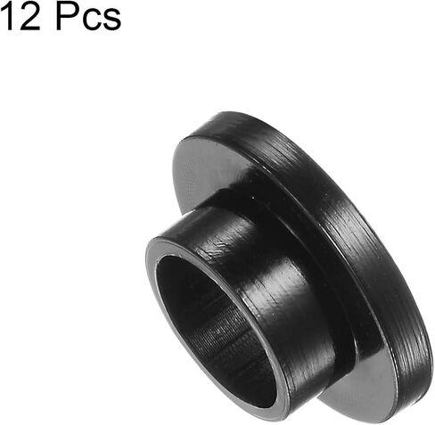 12pcs Flanged Sleeve Bearings 8.2mm Bore 10mm OD 6mm Length Nylon Bushings for Shaft, Black in Saudi Arabia