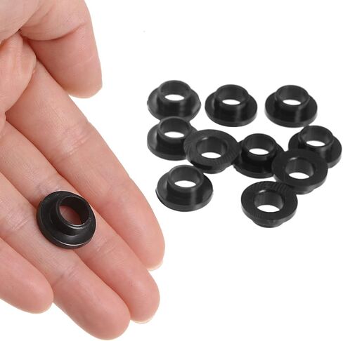 12pcs Flanged Sleeve Bearings 8.2mm Bore 10mm OD 6mm Length Nylon Bushings for Shaft, Black in Saudi Arabia
