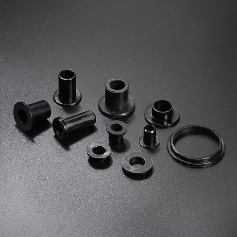 12pcs Flanged Sleeve Bearings 8.2mm Bore 10mm OD 6mm Length Nylon Bushings for Shaft, Black in Saudi Arabia