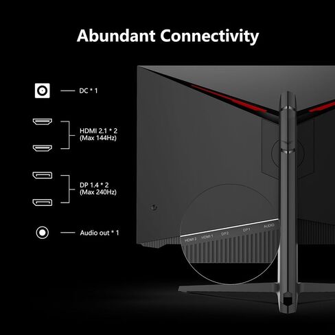 شاشة INNOCN 27G1S Plus مقاس 27 بوصة للألعاب 240 هرتز 1440 بكسل 2K QHD G-Sync متوافقة مع شاشة الكمبيوتر المكتبي IPS السريعة للكمبيوتر المكتبي 1 مللي ثانية DisplayPort HDMI 2.1 حامل قابل للتعديل الارتفاع، قابل للتركيب - أسود in Kuwait