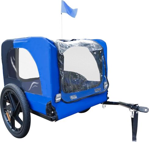 Bike Pet Trailer, for Small & Large Dogs, Folding Frame Pets Carrier for Camping, Universal Bicycle Coupler, Quick Release Wheels, Adjustable in Saudi Arabia