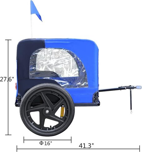Bike Pet Trailer, for Small & Large Dogs, Folding Frame Pets Carrier for Camping, Universal Bicycle Coupler, Quick Release Wheels, Adjustable in Saudi Arabia