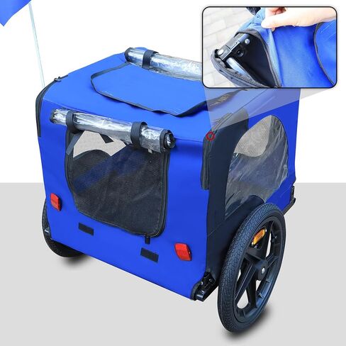Bike Pet Trailer, for Small & Large Dogs, Folding Frame Pets Carrier for Camping, Universal Bicycle Coupler, Quick Release Wheels, Adjustable in Saudi Arabia