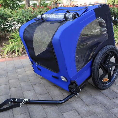 Bike Pet Trailer, for Small & Large Dogs, Folding Frame Pets Carrier for Camping, Universal Bicycle Coupler, Quick Release Wheels, Adjustable in Saudi Arabia