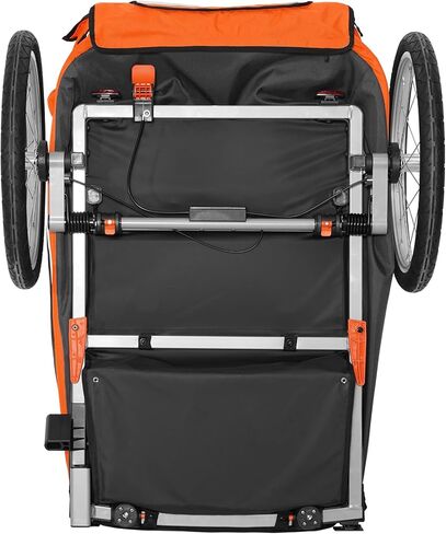VEVOR Bike Trailer for Toddlers, Kids, 2 Seat, Supports up to 100/110 lbs, 2-in-1 Canopy Carrier Converts to Stroller, Tow Behind Foldable Child Bicycle Trailer with Universal Bicycle Coupler in Saudi Arabia