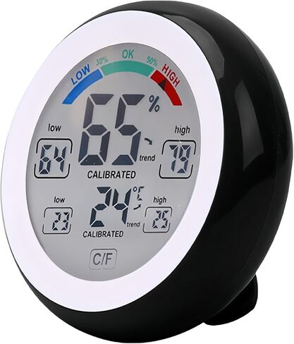 Reptile Terrarium Thermometer Hygrometer, Reptile Thermometer and Humidity Gauge with Touch Screen & Suction Cup, High-Accuracy Digial Display Humidity Gauge for Aquarium Tank and Pet Rearing Box in Kuwait