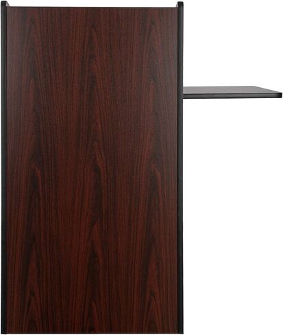 Mobile Floor Lectern with Side Shelf and Keyboard Tray, Mahogany & On-Stage TM08B Microphone Flange Mount, Black in Saudi Arabia