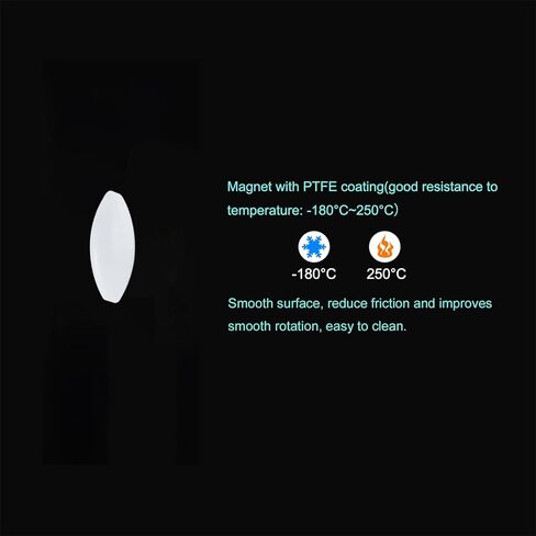 MECCANIXITY محرك مغناطيسي خلاط قضيب تحريك 35 مم (1.38 بوصة) × 15 مم شكل الزيتون PTFE طلاء مغناطيس أبيض للمختبر 4 قطعة in Kuwait