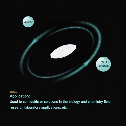 MECCANIXITY محرك مغناطيسي خلاط قضيب تحريك 35 مم (1.38 بوصة) × 15 مم شكل الزيتون PTFE طلاء مغناطيس أبيض للمختبر 4 قطعة in Kuwait