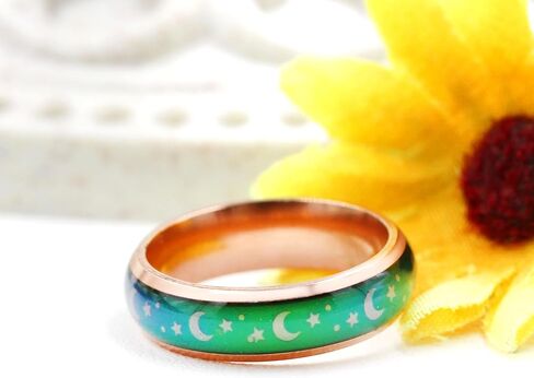 Uloveido 6MM Stainless Steel Band Comfort Fit Temprature Sensitive Color Changing Mood Rings Rainbow Tone in Saudi Arabia