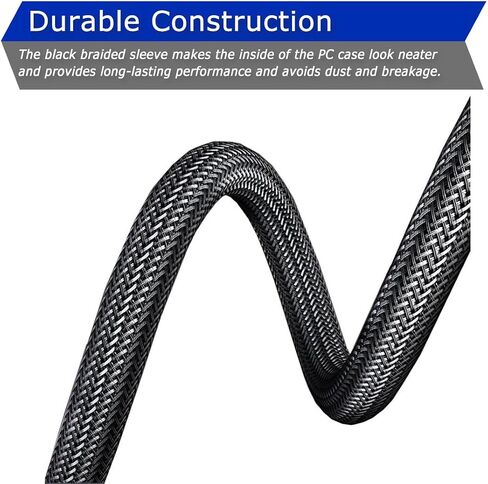 2 Pack Cooling Fan 1 to 5 Hub, All 4 Pin Cooling Fans Power Extension Cable for PC Case Internal Motherboard Fan, 5 Way Splitter Wire for ATX Computer Case, Sleeved Braided (16 inches) in Saudi Arabia