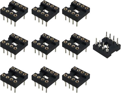 DIP IC المقبس CHENJIN 10 قطعة 2.54 مللي متر الملعب 7.6 صف الملعب 2 صف 8 دبابيس مستديرة لحام نوع DIP IC رقاقة محول مأخذ التوصيل in Kuwait