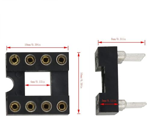 DIP IC المقبس CHENJIN 10 قطعة 2.54 مللي متر الملعب 7.6 صف الملعب 2 صف 8 دبابيس مستديرة لحام نوع DIP IC رقاقة محول مأخذ التوصيل in Kuwait