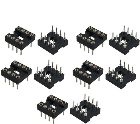 DIP IC المقبس CHENJIN 10 قطعة 2.54 مللي متر الملعب 7.6 صف الملعب 2 صف 8 دبابيس مستديرة لحام نوع DIP IC رقاقة محول مأخذ التوصيل in Kuwait
